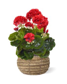 Geranio artificiale 40 cm - rosso