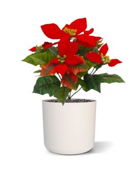 Pianta artificiale Poinsettia 25cm - rosso