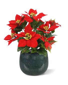 Pianta artificiale Poinsettia 40 cm - rosso