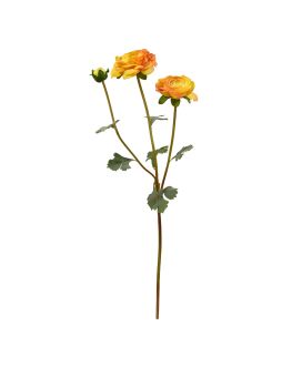 Ramo artificiale di Ranunculus 60 cm giallo-arancio