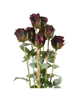 Pacchetto di rose artificiali x8 70 cm rosso