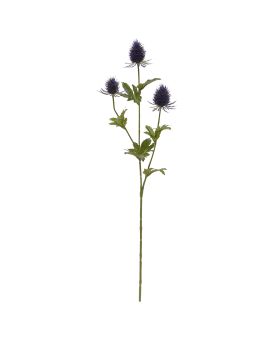 Ramo di cardo fiore artificiale 65cm Blu