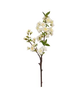 Ramo artificiale di fiori di prugno 48 cm Crema