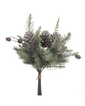 Bouquet di pigne artificiali Nobilus 43 cm neve