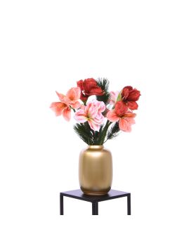 Bouquet Artificiale Legato a Mano Amaryllis Christmas