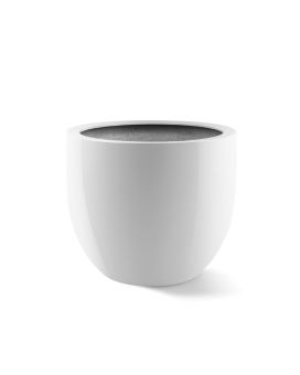 Argento Uovo in vaso bianco lucido M 45x38